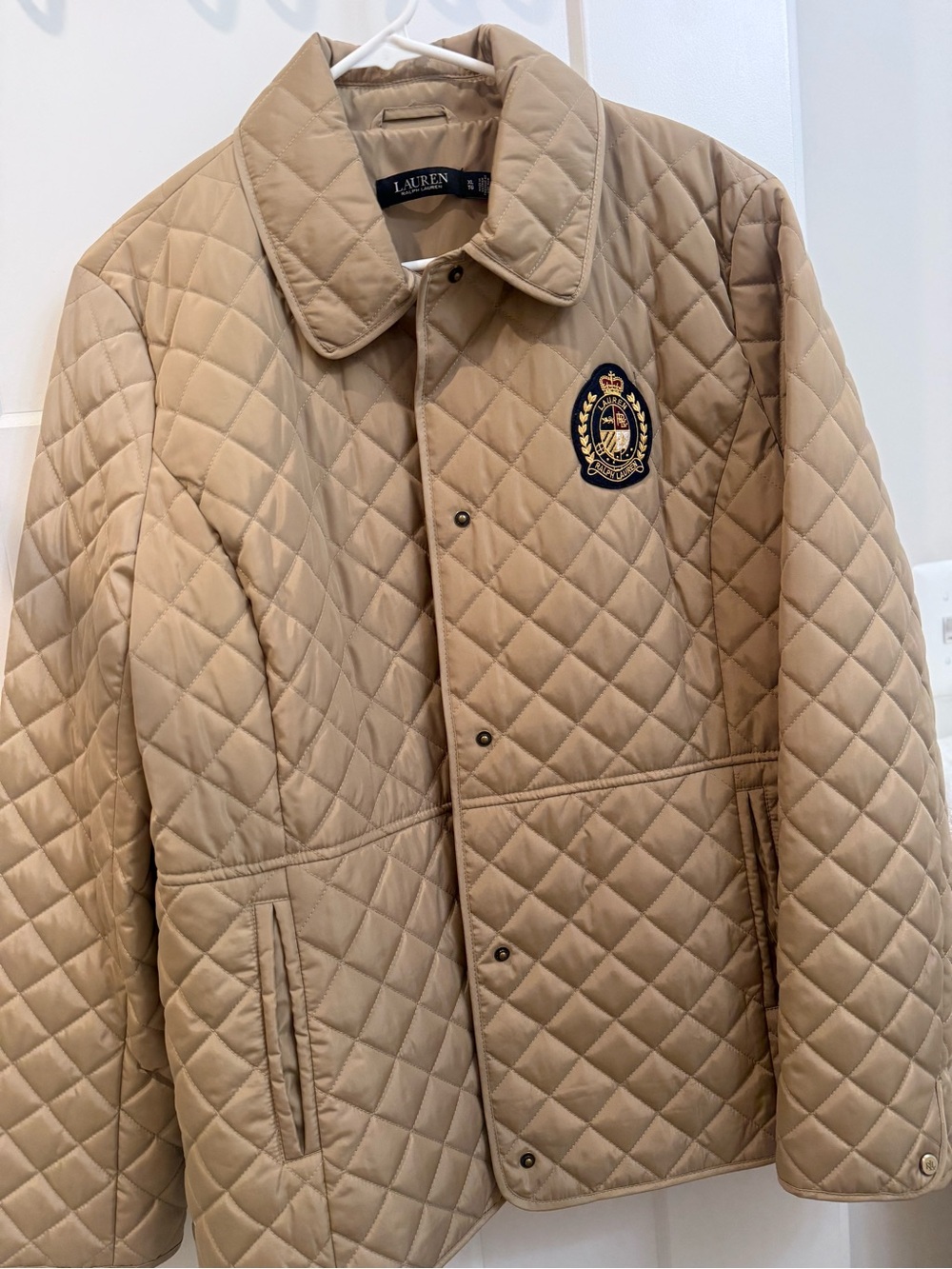 Ralph Lauren Quilted Beige Crest Jacket